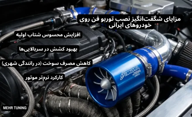 توربو فن چیست؟ راز افزایش چشمگیر شتاب و قدرت در خودروهای ایرانی 2 مزایای شگفتانگیز نصب توربو فن روی خودروهای ایرانی